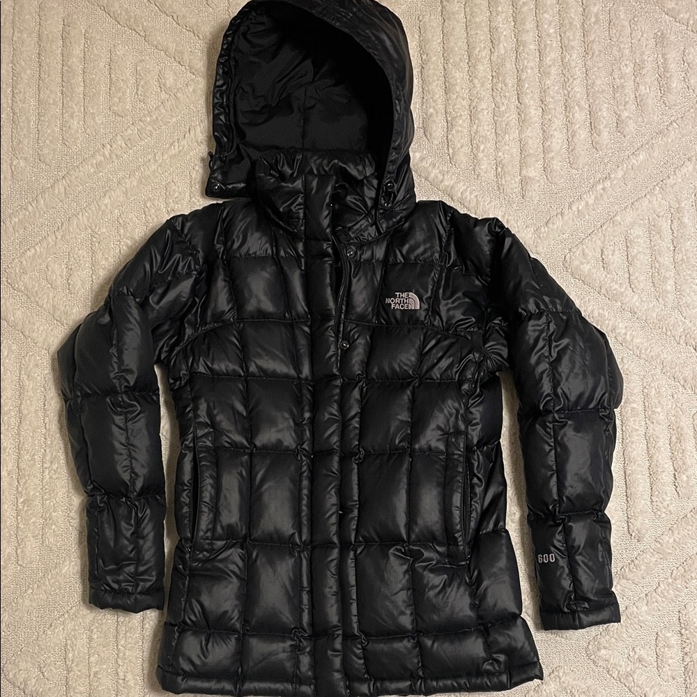 The North Face Quilted Black Hooded Jacket